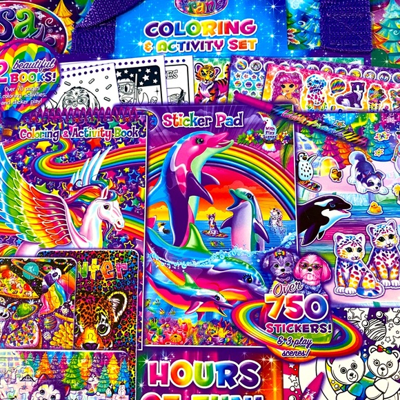 LISA FRANK TRIFOLD PORTFOLIO OVER 750 STICKERS 3 PUZZLES ACTIVITY SET MORE NWT - Picture 13 of 16